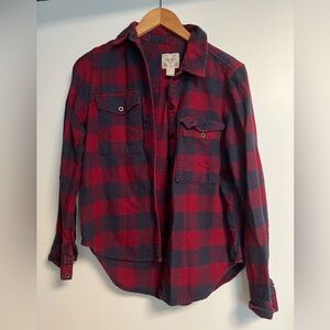 Forever 21 Red and Black Plaid Button Down Shirt